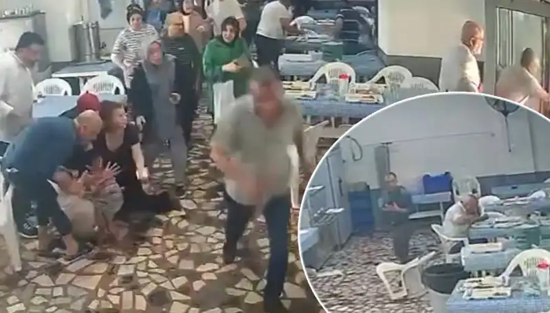 Yemekhanede Deprem Anı: Cesur çalışan yemeğini bırakmadı, diğerleri kaçtı!