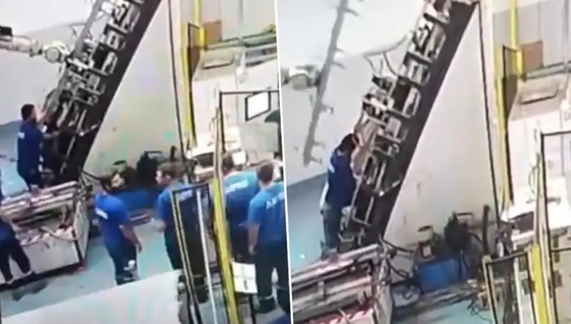 Fabrikada Dehşet Anları: Makinenin Sırtına Saplanması Neler Getirdi?